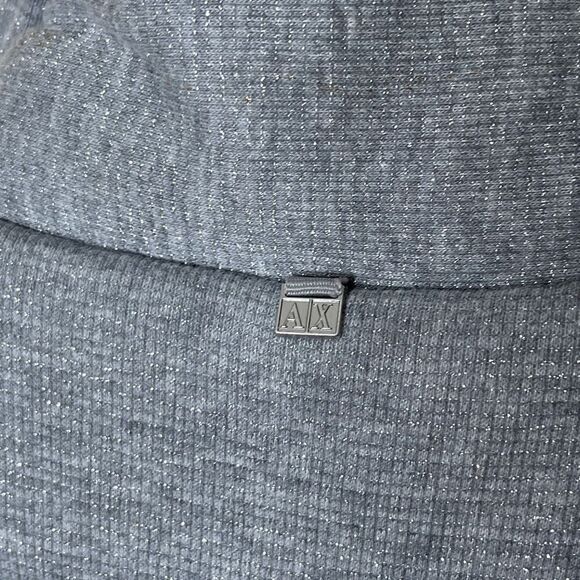 Armani Exchange Vest Women's SP Gray Quilted Puffer Full Zip Snap Pockets - Picture 11 of 12